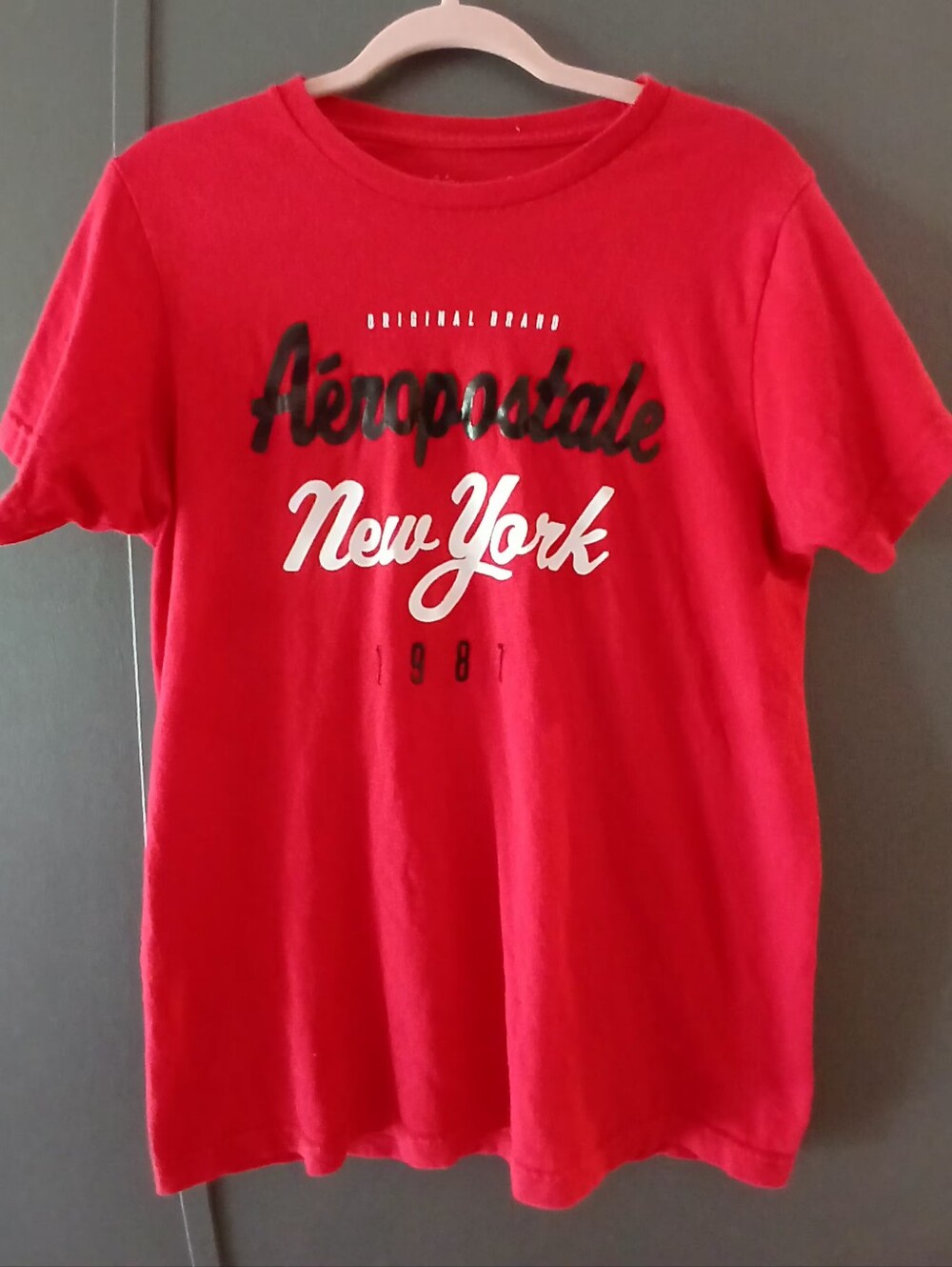 AEROPOSTALE NEW YORK USA GRAPHIC LOGO RED T-SHIRT ADULT MEDIUM